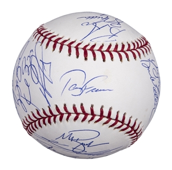 2004 Boston Red Sox Team Signed OML Selig Baseball With 21 Signatures Including Ortiz, Ramirez, and Francona (MLB Authenticated) 